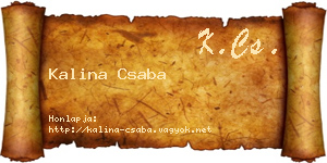 Kalina Csaba névjegykártya