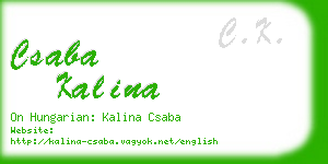 csaba kalina business card